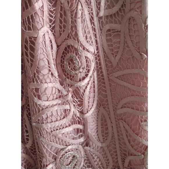 Soulmates LACE AND SILK DARK ROSE MIDI SKIRT with SEQUINS SIZE S - Picture 5 of 5